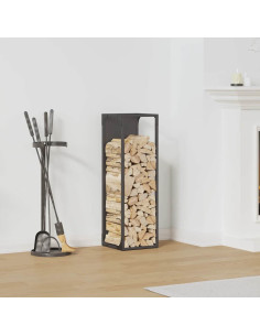 Rastrelliera per Legna da Ardere Nera 25x25x80 cm