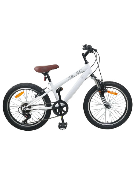 Kids Mountain Bike 20 Pollici 6-Speed per 5-8 anni Bianco