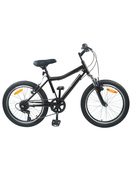 Bicicletta per Bambini 24 Pollici 6-Speed per 8-12 anni Nero