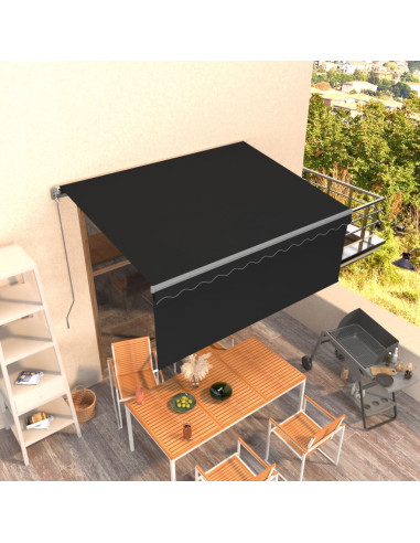 Tenda da Sole Retrattile Manuale con Parasole 3x2,5 m Antracite