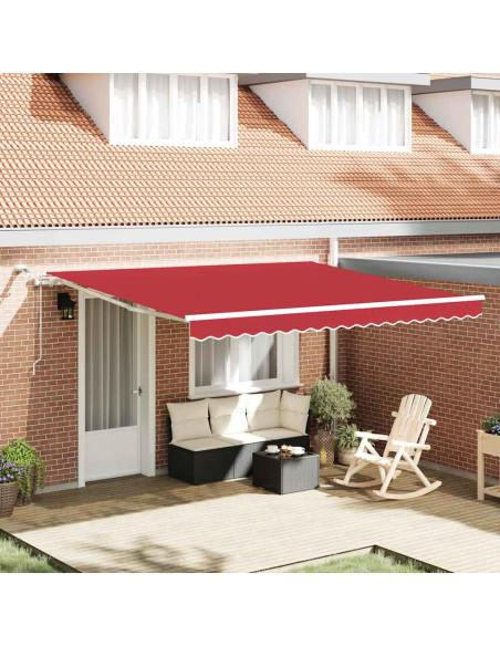 Tenda Retrattile Rosso 400 × 350 cm Poliestere e Metallo