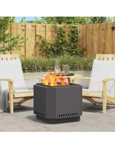 Focolare Senza Fumi Nero 58 x 58 x 51 cm