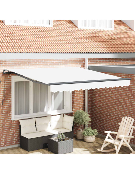 Tenda Retrattile Bianco 300 x 250 cm Poliestere e Acciaio