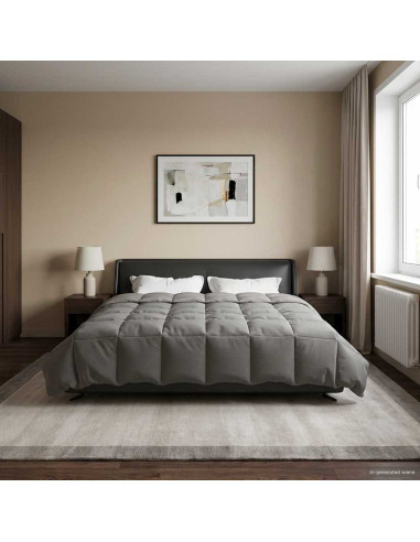 Duvet Estivo Trapuntato Grigio chiaro 200 x 240 cm Microfibra