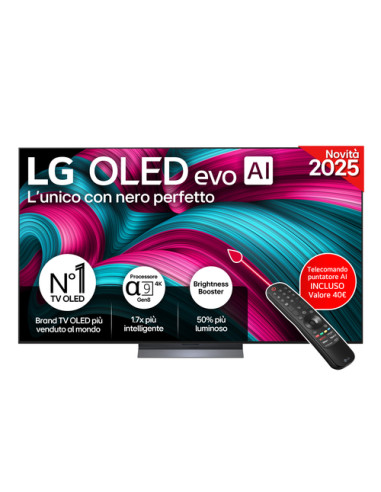 LG OLED evo AI OLED77C55LA TV Serie C5 77'' 4K, α9 Gen8, Brightness Booster, 40W, 4 HDMI, VRR 144Hz, Smart TV WebOS 25