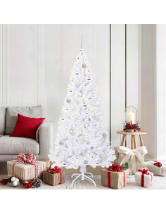 Albero di Natale artificiale Bianco 180 cm PVC e Acciaio