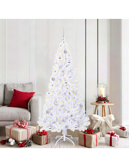 Albero di Natale artificiale Bianco 180 cm PVC e Acciaio