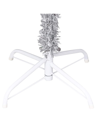 Albero di Natale Preilluminato con Palline Argento 120 cm PET