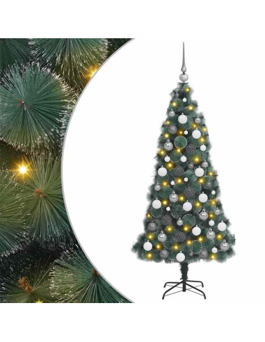 Albero di Natale artificiale preilluminato con set di palline