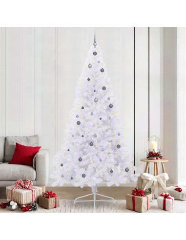 Albero di Natale artificiale Bianco 240 cm PVC e Acciaio