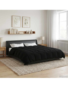 Duvet Estivo Trapuntato Nero 220 x 240 cm Microfibra