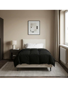 Duvet Estivo Trapuntato Nero 140 x 220 cm Microfibra