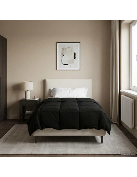 Duvet Estivo Trapuntato Nero 140 x 220 cm Microfibra