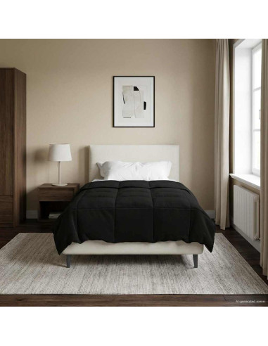 Duvet Estivo Trapuntato Nero 135 x 220 cm Microfibra