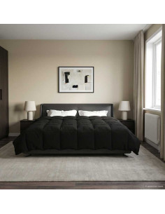 Duvet Estivo Trapuntato Nero 200 x 200 cm Microfibra