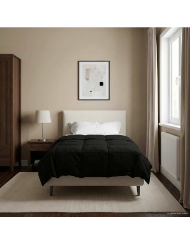 Duvet Estivo Trapuntato Nero 155 x 200 cm Microfibra