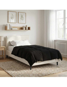 Duvet Estivo Trapuntato Nero 140 x 200 cm Microfibra