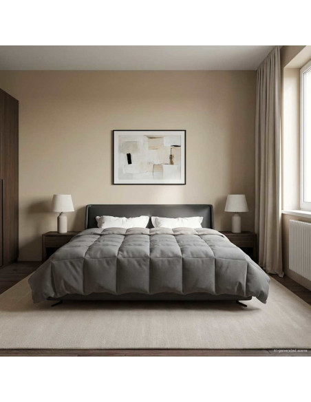 Duvet Estivo Trapuntato Grigio chiaro 240 x 260 cm Microfibra