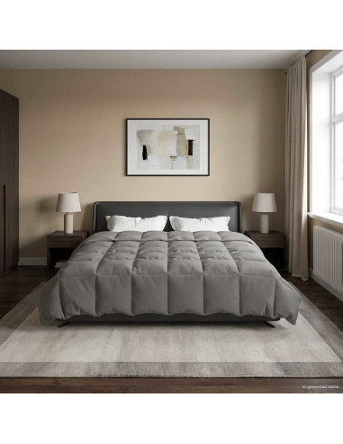 Duvet Estivo Trapuntato Grigio chiaro 220 x 240 cm Microfibra