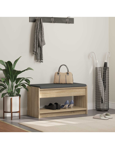 Panca per ingresso con cuscino Rovere Sonoma 83 x 38 x 45 cm