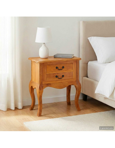 Tavolo laterale con cassetto Naturale 60,5 x 30 x 61 cm