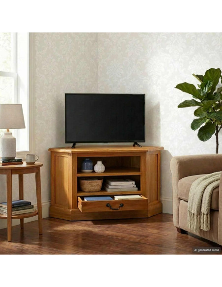 MobileTVAngolare con cassetto Naturale 79 x 40 x 46 cm