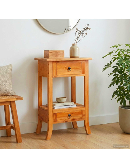 Tavolo consolle con cassetto Naturale 50,5 x 30 x 75,5 cm