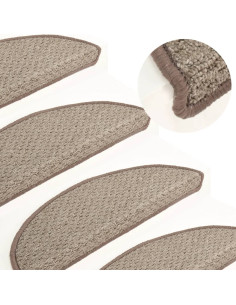 Tappetini per Scale 15 pz Marroni 65x21x4 cm