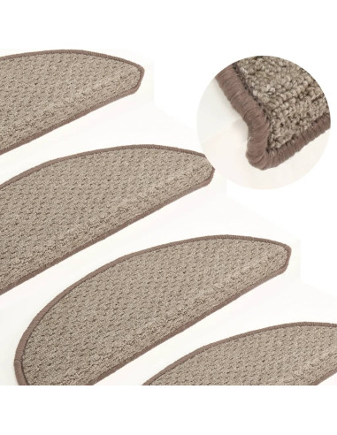 Tappetini per Scale 15 pz Marroni 65x21x4 cm