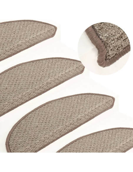 Tappetini per Scale 15 pz Marroni 65x21x4 cm