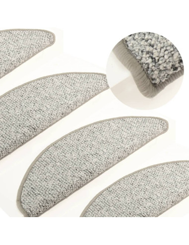 Tappetini per Scale 15 pz Grigio Chiaro 56x17x3 cm