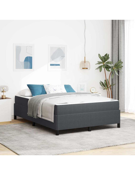 Struttura del letto Grigio scuro 140 x 190 cm Tessuto