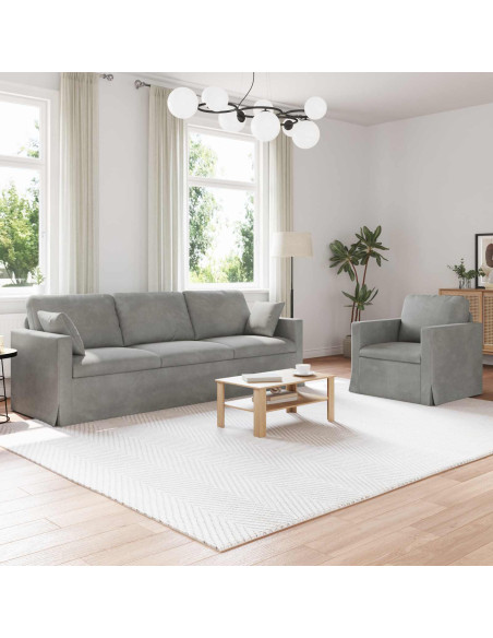 Divano 2 pcs Grigio chiaro 228 x 78 x 80 cm Velluto