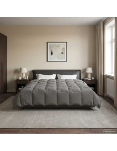 Duvet Estivo Trapuntato Grigio chiaro 200 x 200 cm Microfibra