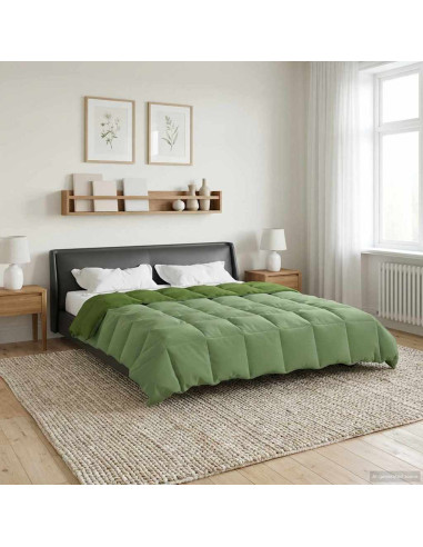 Duvet Invernale Trapuntato Verde 220 x 240 cm Microfibra