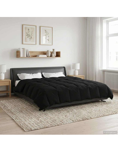 Duvet Estivo Trapuntato Nero 240 x 260 cm Microfibra