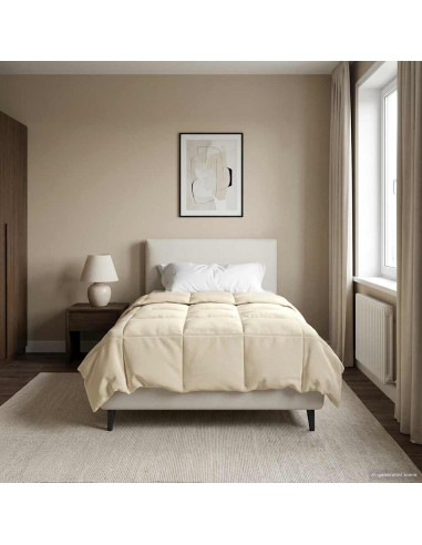 Duvet Invernale Trapuntato Crema 135 x 220 cm Microfibra