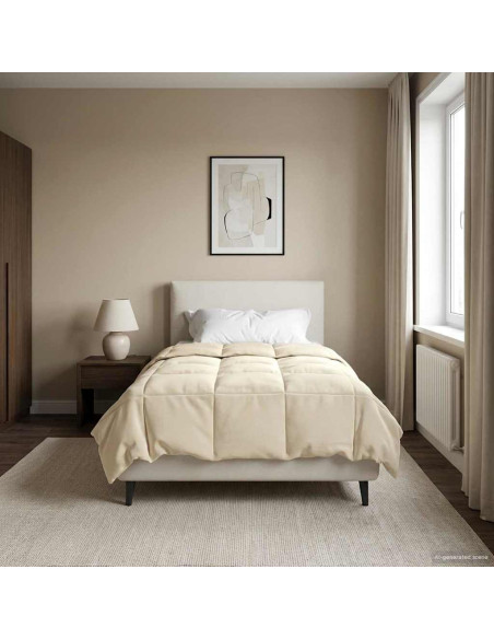 Duvet Invernale Trapuntato Crema 135 x 220 cm Microfibra