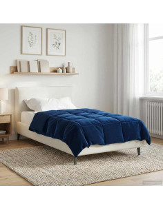 Duvet Estivo Trapuntato Blu Scuro 135 x 220 cm Microfibra