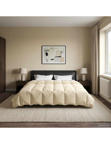 Duvet Estivo Trapuntato Crema 200 x 200 cm Microfibra