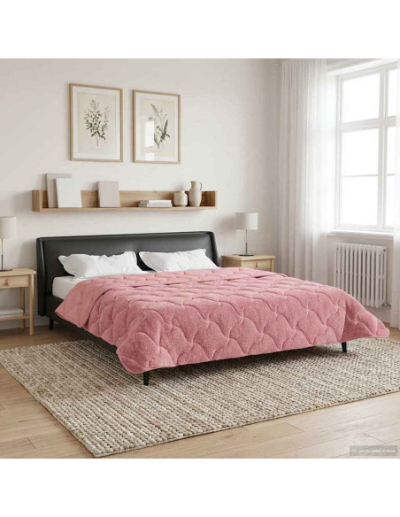 Duvet Estivo Rosa 200 x 220 cm Microfibra e Fleece Teddy