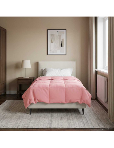 Duvet Invernale Trapuntato Rosa 155 x 200 cm Microfibra