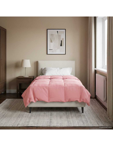 Duvet Invernale Trapuntato Rosa 155 x 200 cm Microfibra