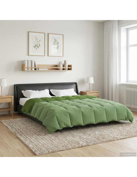 Duvet Invernale Trapuntato Verde 220 x 260 cm Microfibra