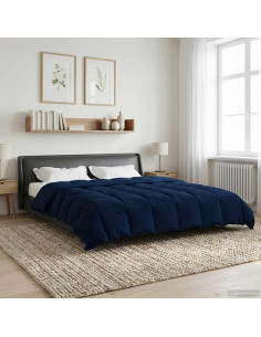 Duvet Invernale Trapuntato Blu Scuro 200 x 220 cm Microfibra