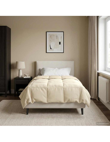Duvet Invernale Trapuntato Crema 140 x 220 cm Microfibra