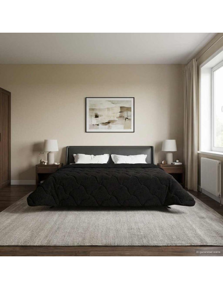 Piumone Completo Annuale Trapuntato Nero 200 x 220 cm