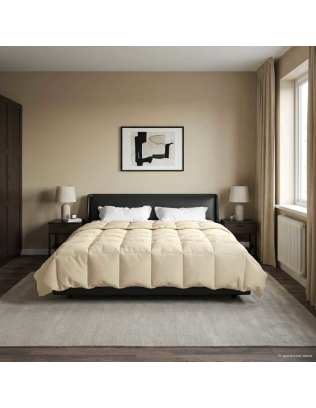 Piumone Completo Annuale Crema 220 x 260 cm Microfibra