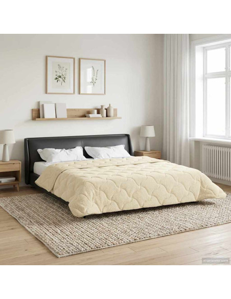Duvet Invernale Crema 220 x 260 cm Microfibra e Fleece Teddy