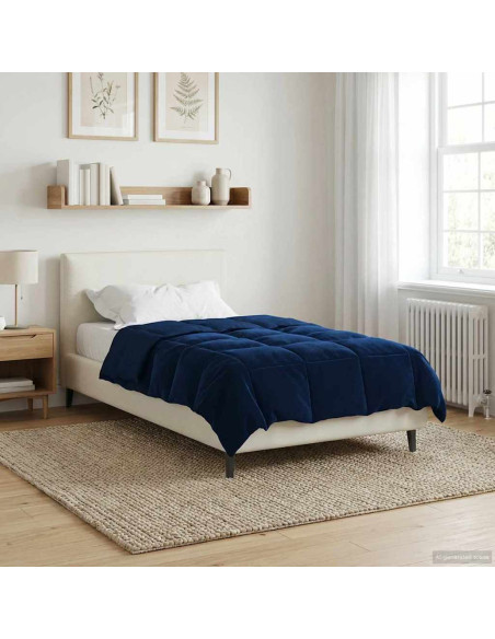 Duvet Estivo Trapuntato Blu Scuro 140 x 220 cm Microfibra